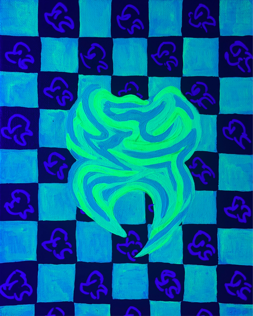 NT CHECKERED PRINT ORIGINAL PAINTING