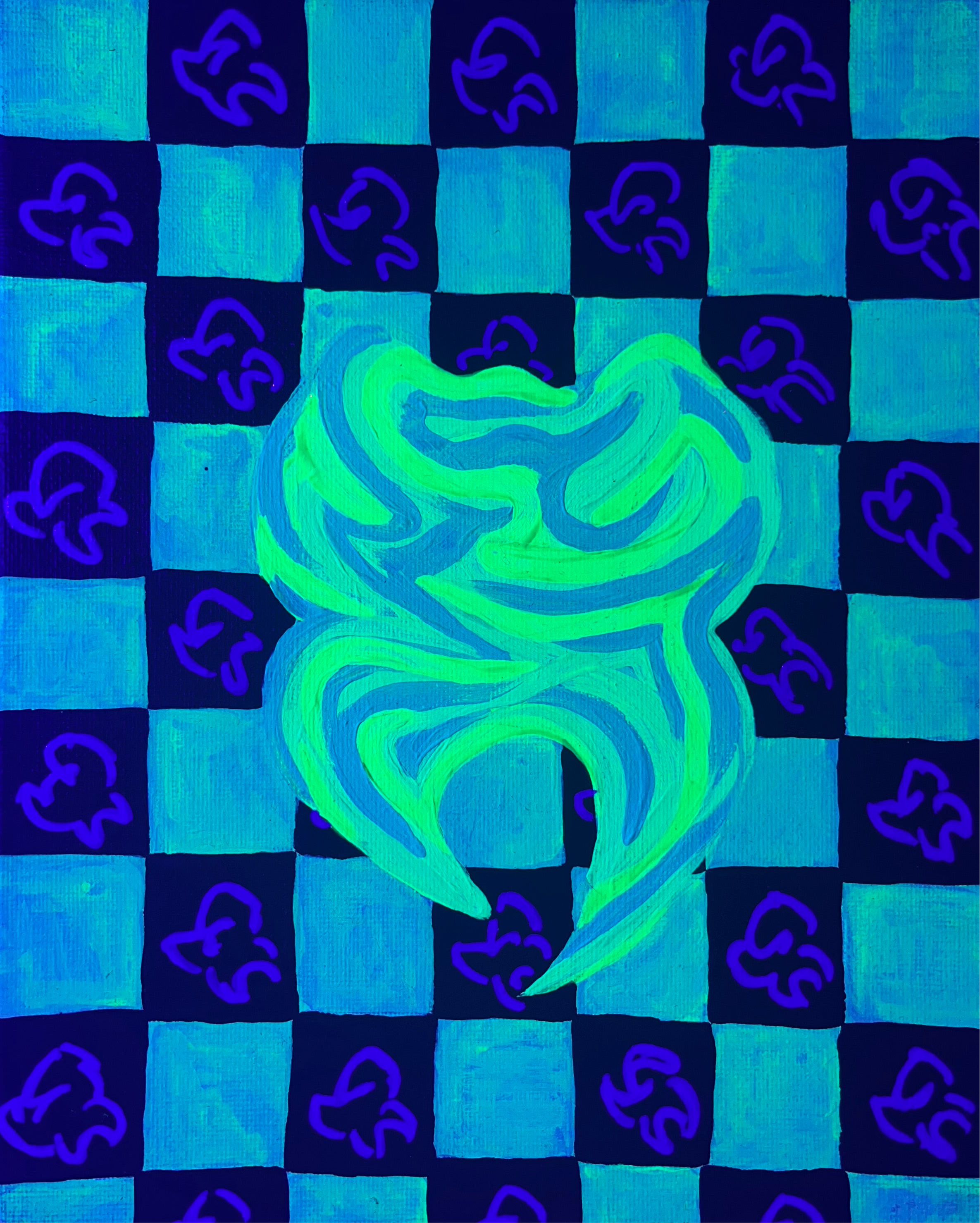 NT CHECKERED PRINT ORIGINAL PAINTING