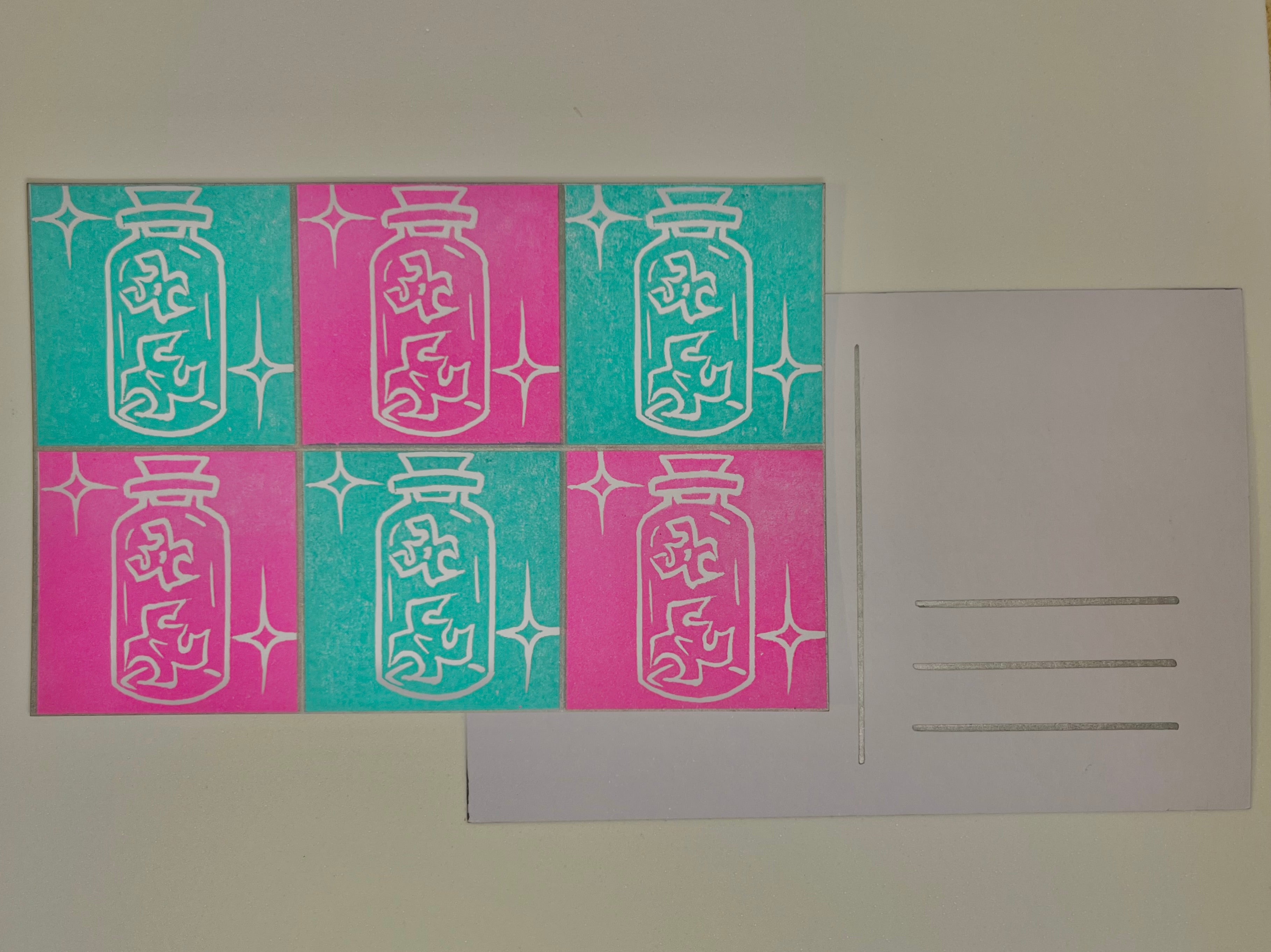 NEON TEETH STAMP POSTCARDS