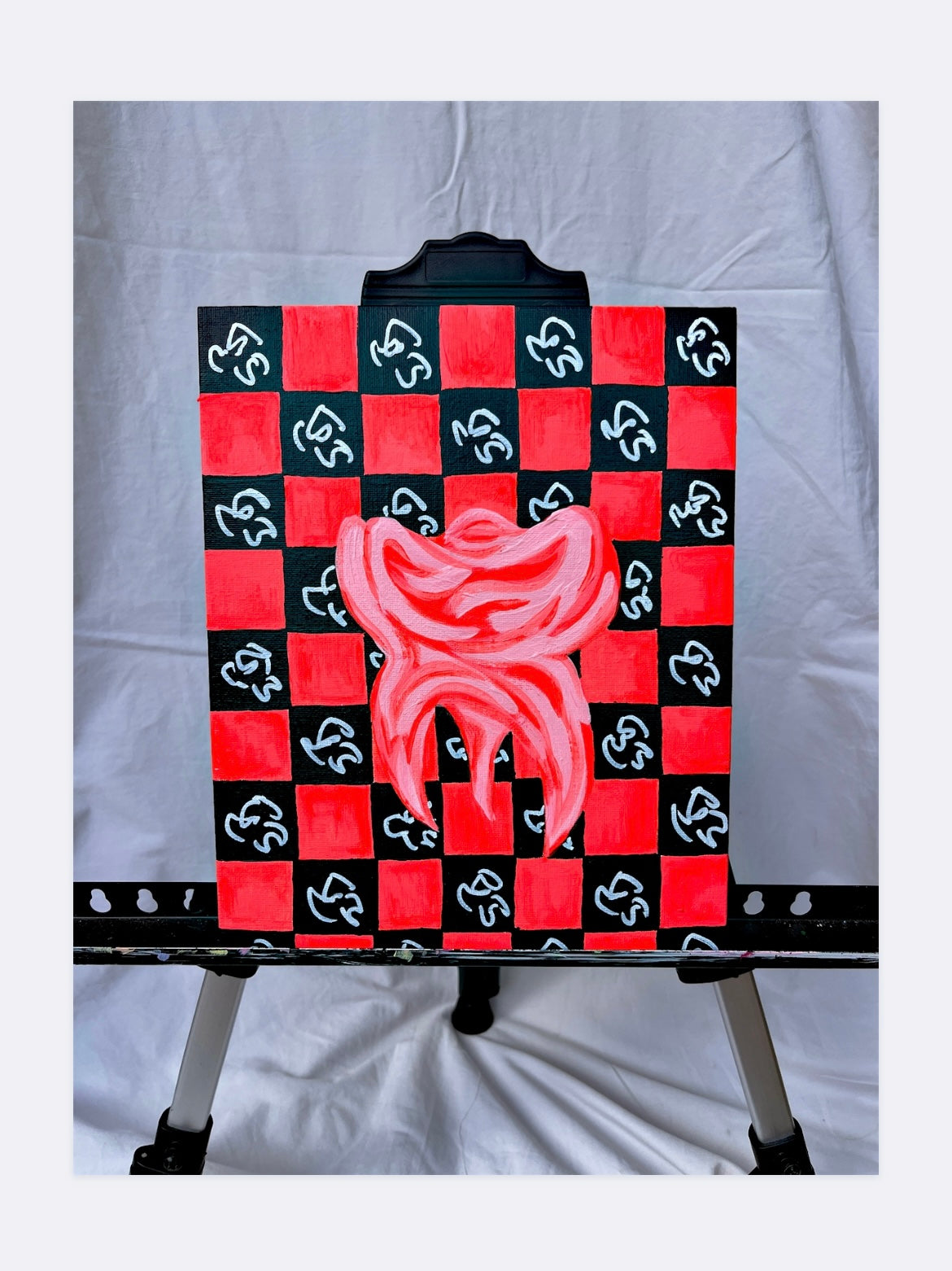 NT CHECKERED PRINT ORIGINAL PAINTING