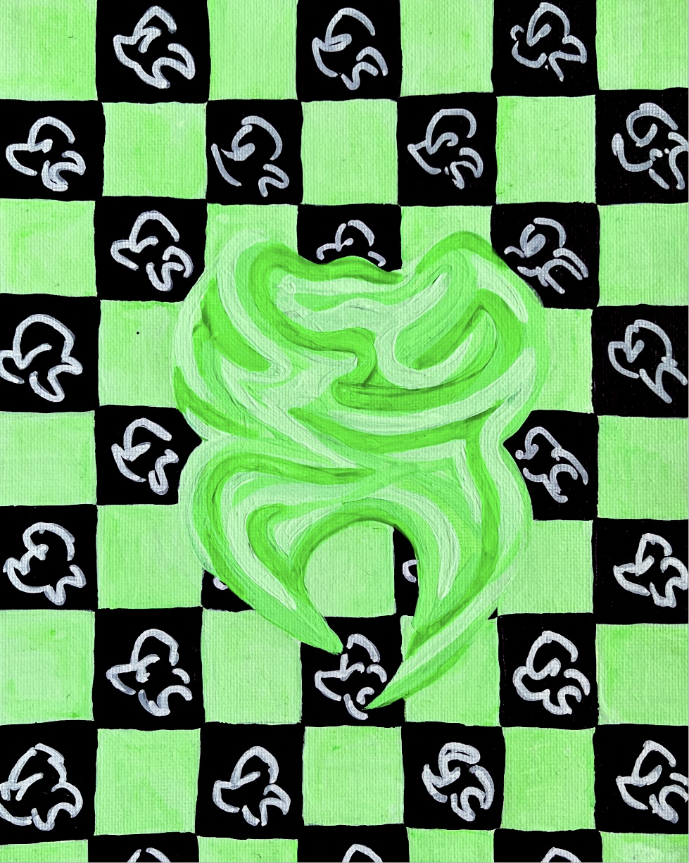 NT CHECKERED PRINT ORIGINAL PAINTING