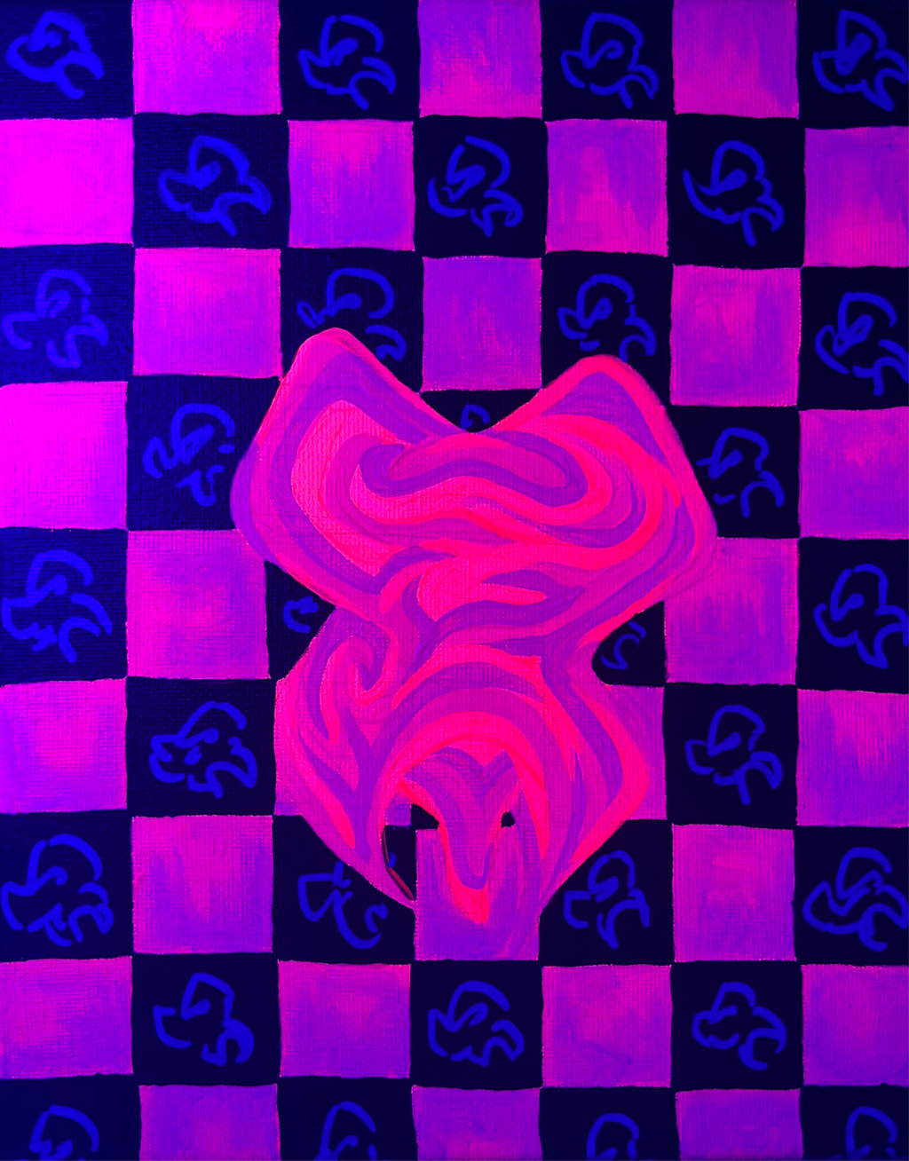 NT CHECKERED PRINT ORIGINAL PAINTING