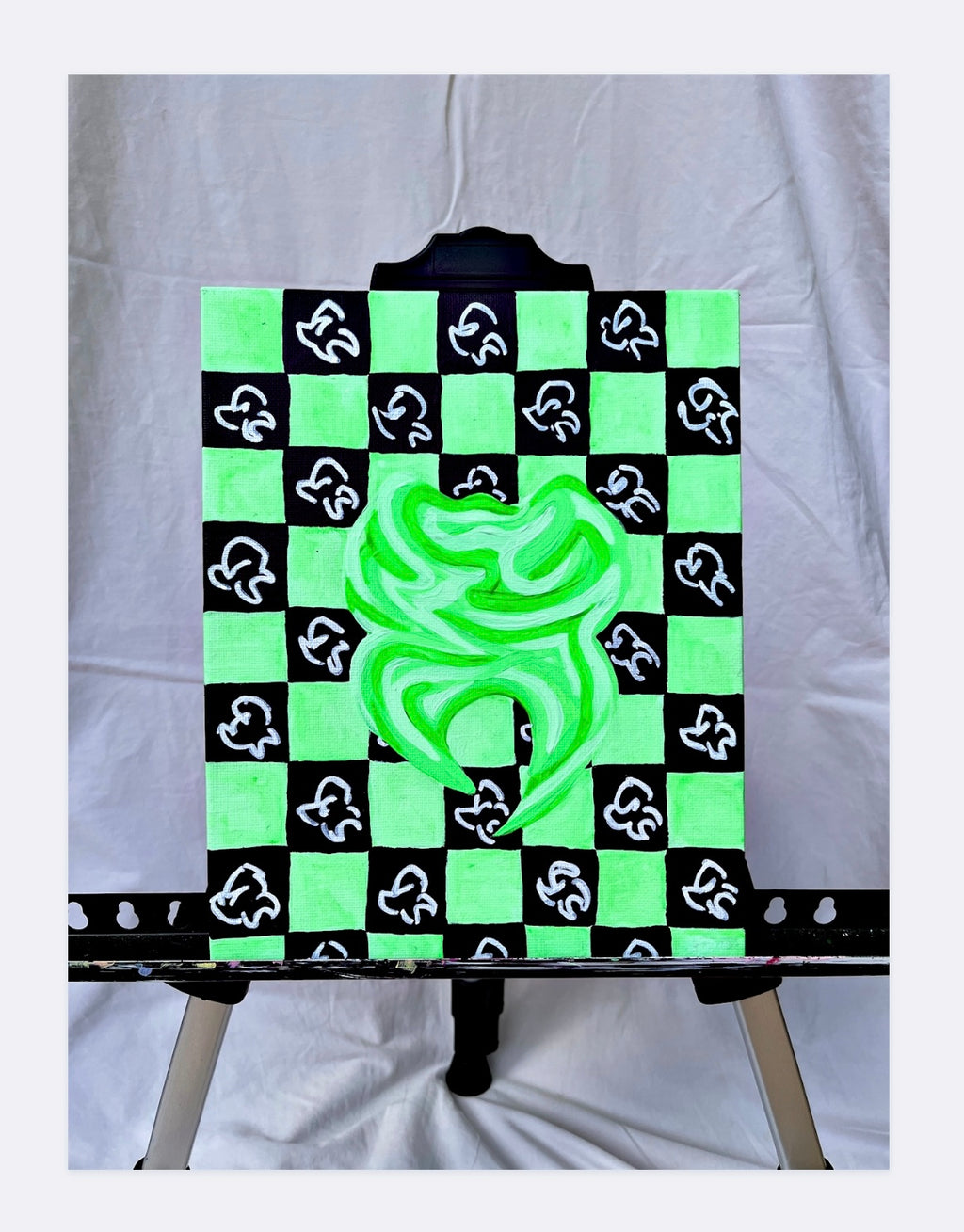 NT CHECKERED PRINT ORIGINAL PAINTING