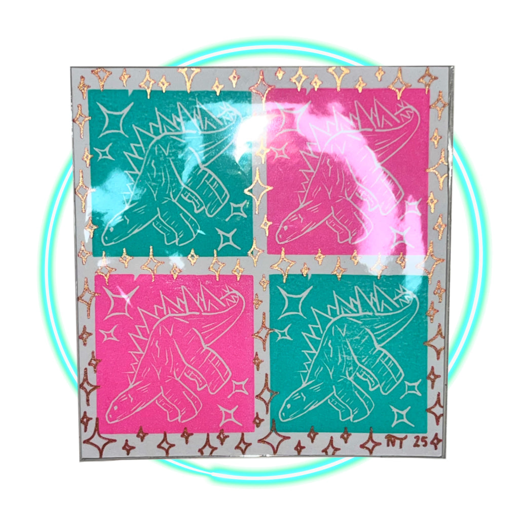 MINI STAMP PRINT {MINI DINO#1 PINK|TEAL}