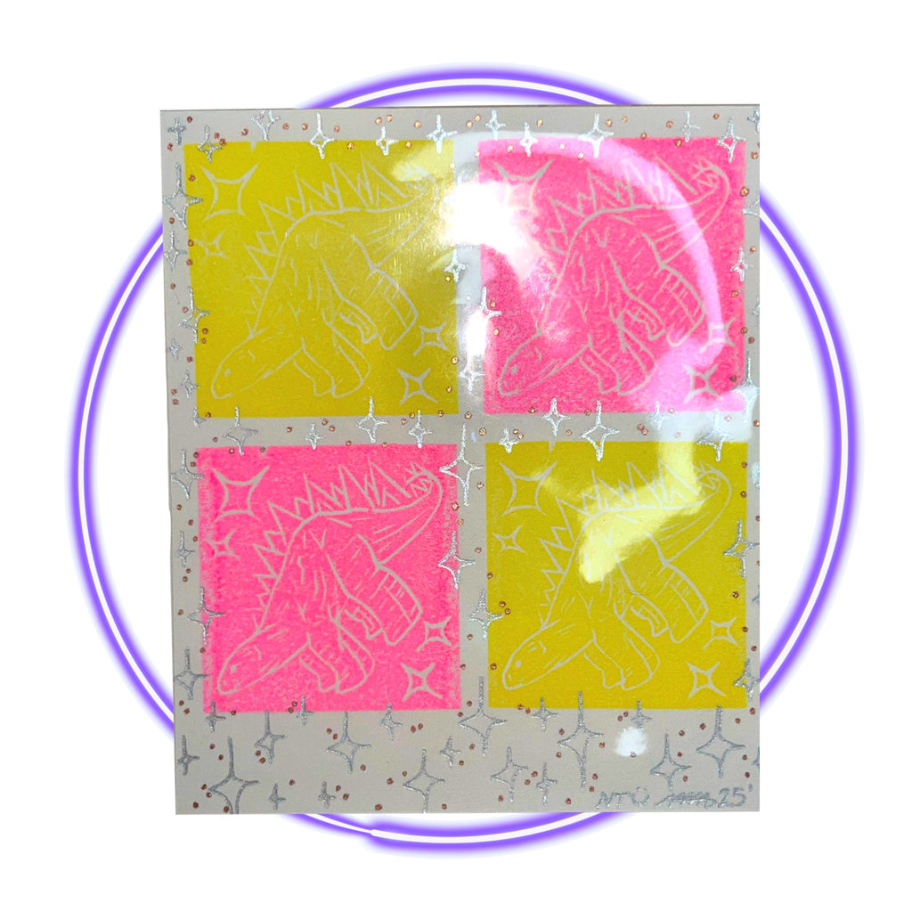 MINI STAMP PRINT {MINI DINO #1 PINK|YELLOW}