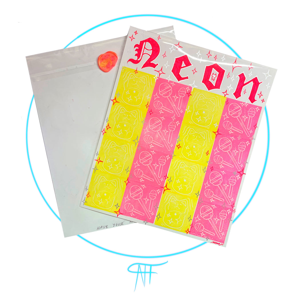 MEDIUM STAMP PRINT {LUCKY LOLLIPOP BINGO PINK|YELLOW}
