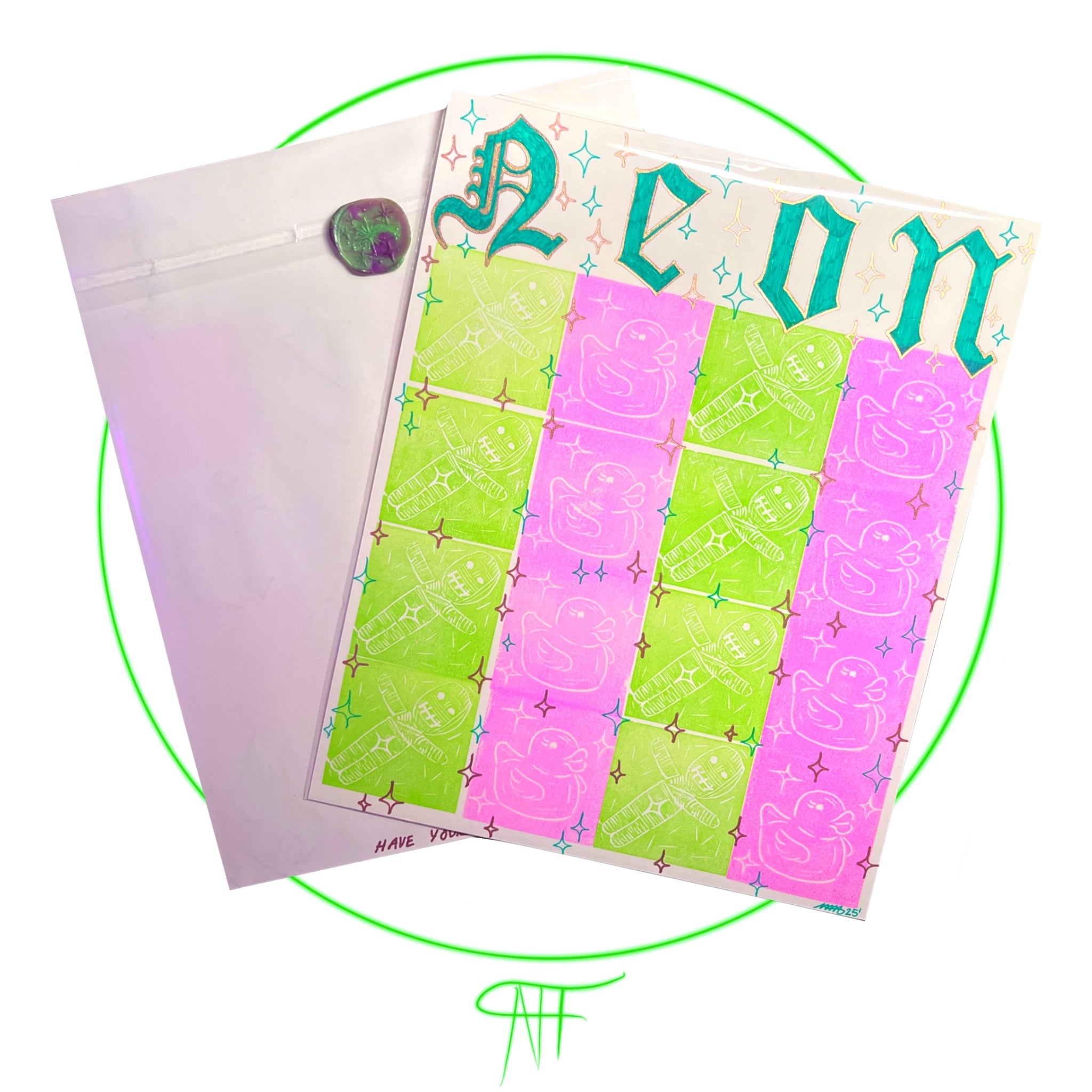 MEDIUM STAMP PRINT {WATERMELON LIME BINGO GREEN|PURPLE}