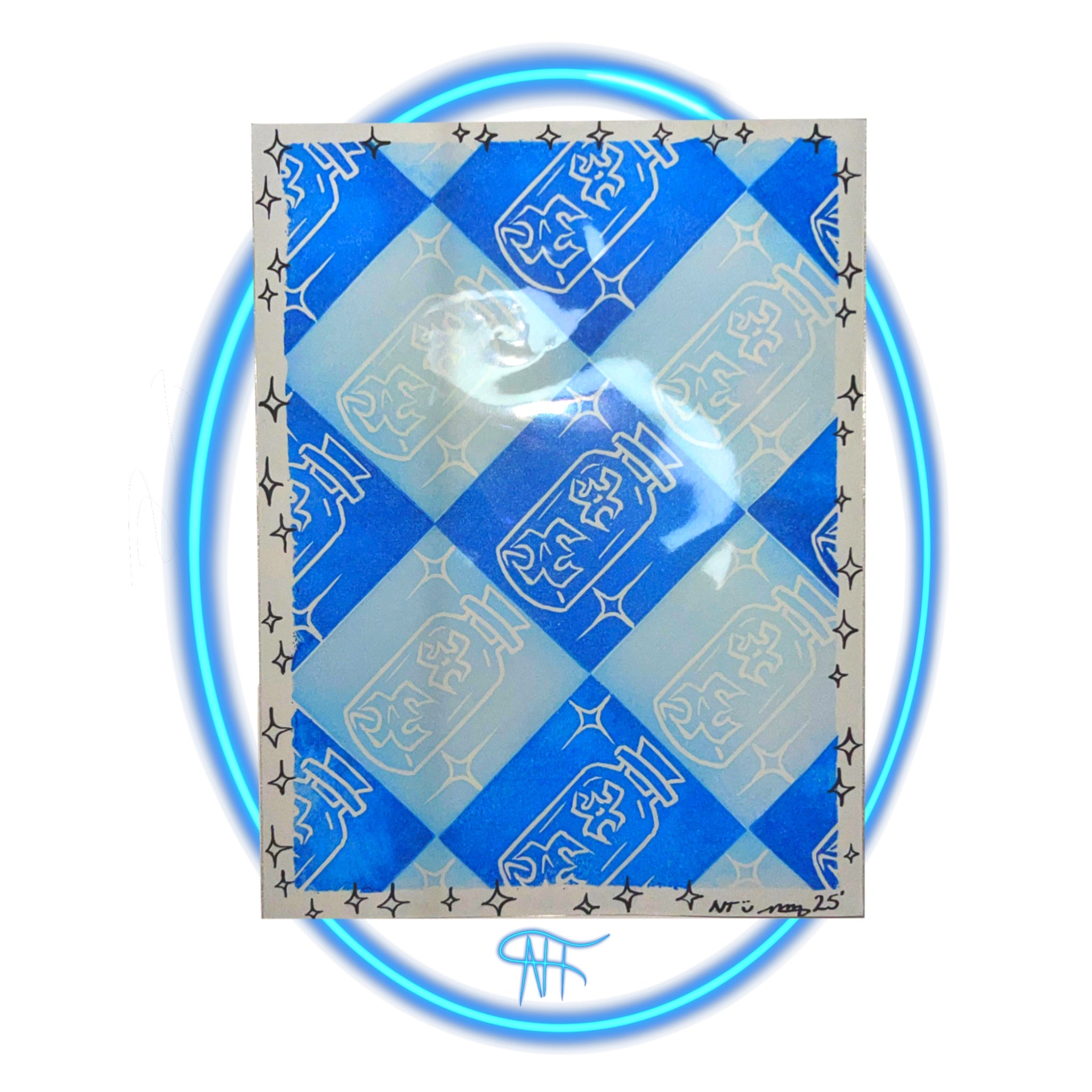 SMALL STAMP PRINT {MINI TEETH JAR BLUE|BLUE}