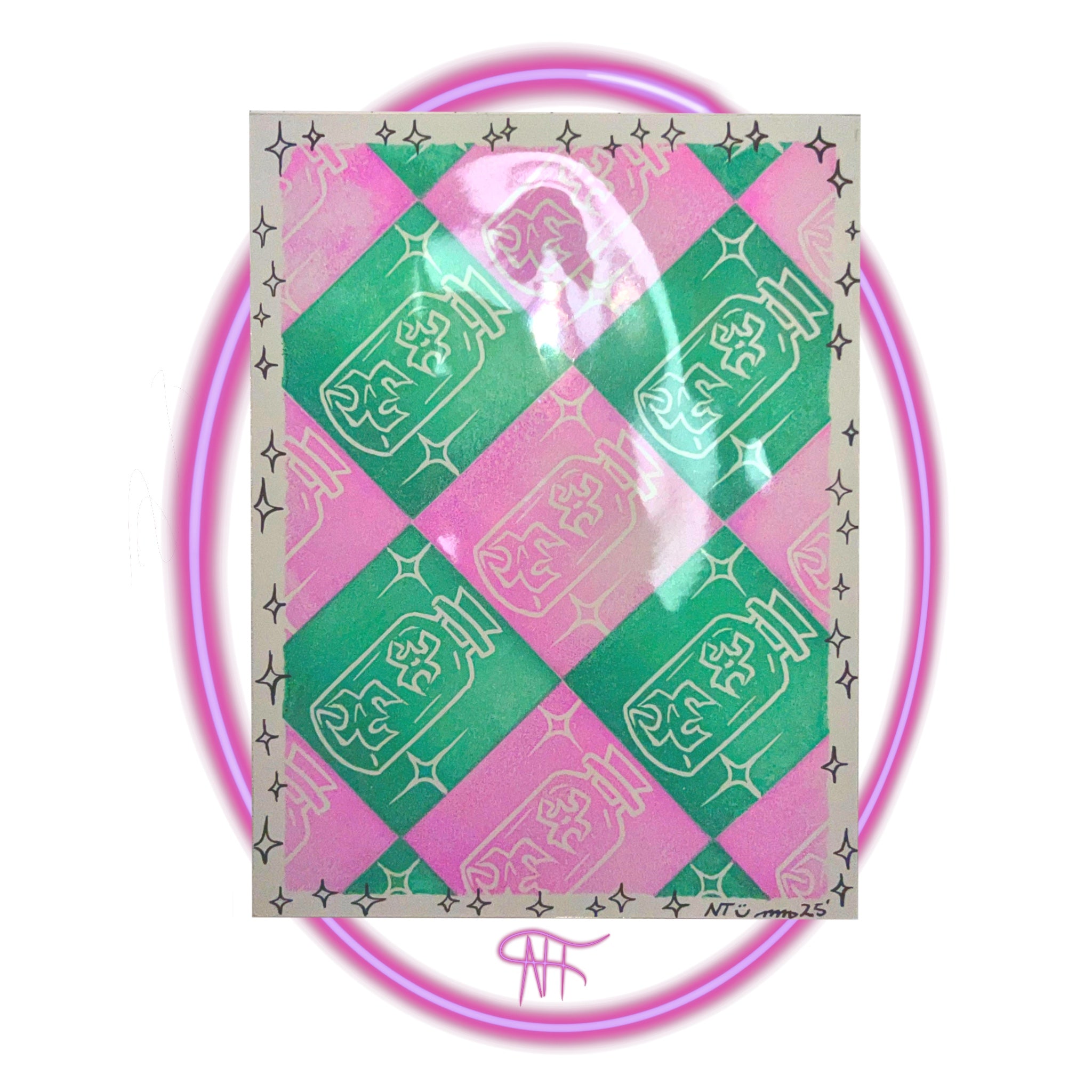 SMALL STAMP PRINT {MINI TEETH JAR GREEN|PINK}